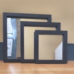 Black Square Wall Mirror Set